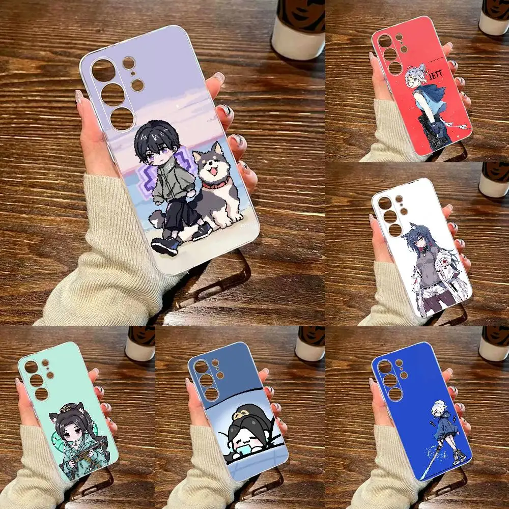 Cute Trendy Wuxia Clear Hard Phone Case For Samsung S26,25,24,23,22,30,21,10,9,Ultra,Plus,Lite Transparent Cover MKL