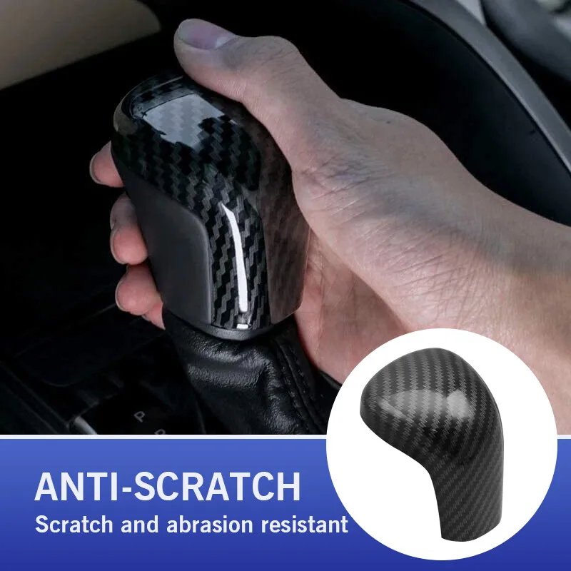 

New For Toyota Camry 2018-2023 for Corolla 2019- 2023 AT Carbon Fiber Car Interior Gear Shift Knob Head Cover Trim Accessories