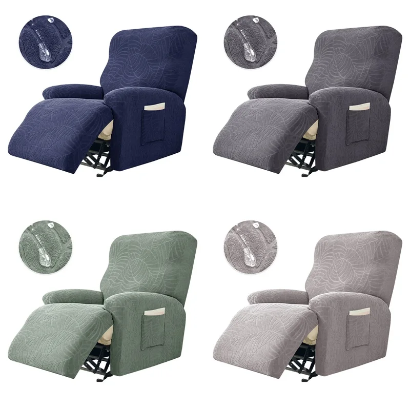 Water Repellent Jacquard Recliner Sofa Covers Lazy Boy Relax Armchair Cover Stretch Solid Color Lounge Chairs Protector Case