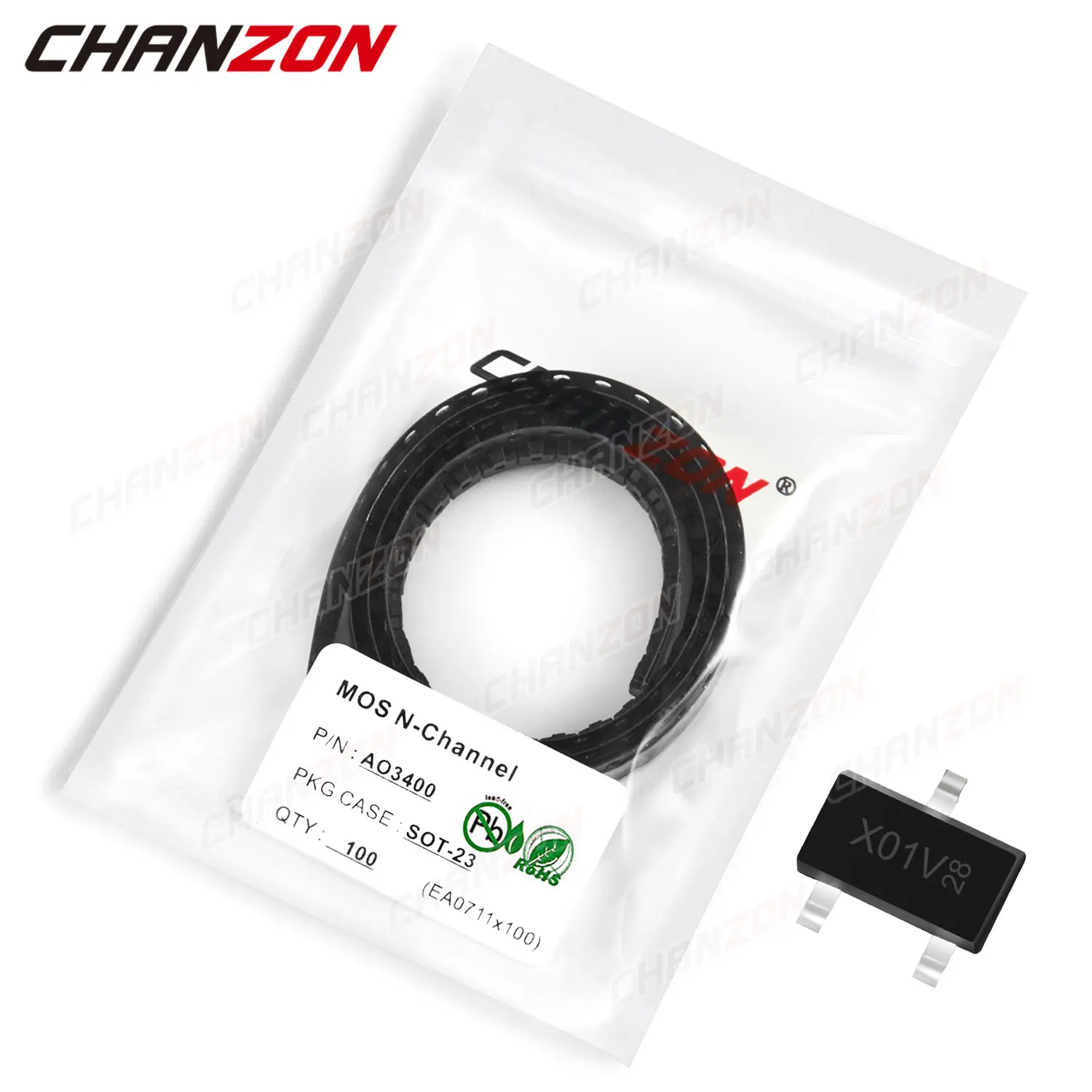 100 pz AO3400 SOT-23 n-channel SMD Mosfet Transistor di giunzione bipolare BJT SIC Mos Fets triodo Tube SMT circuiti integrati