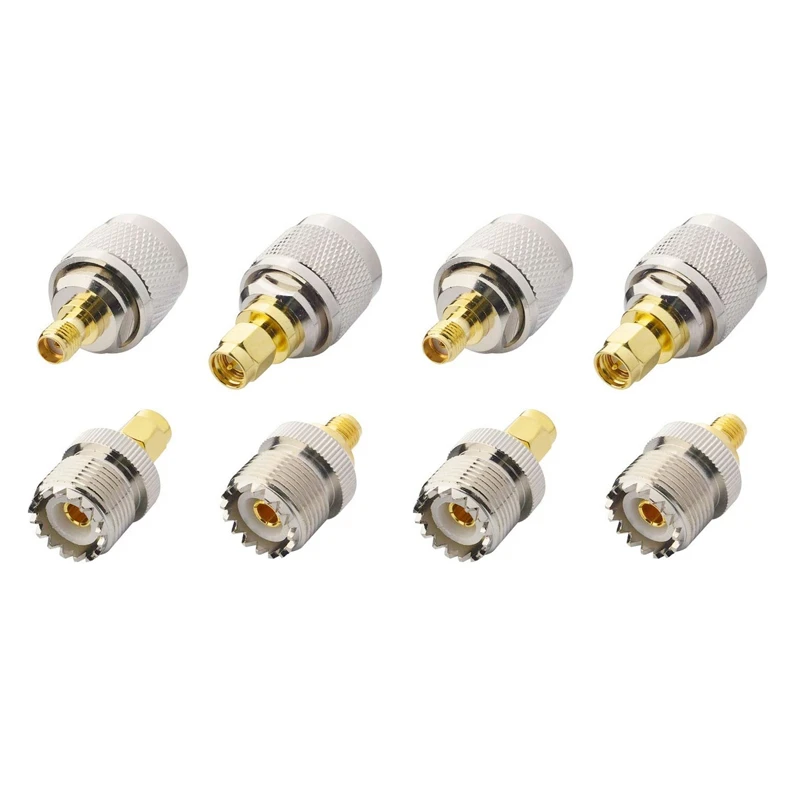 

LJL-8 PCS / SET UHF SL16 PL259 SO239 To SMA Male Plug Female Jack RF Connector Test Converter
