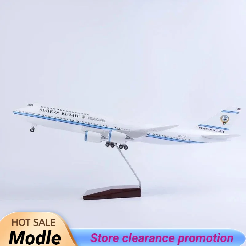 

Scale Airplane 747 B747 State 47CM 1/150 of Kuwait Airline Model LED Light & Wheel Landing Gear Diecast Resin Plane Model Toy