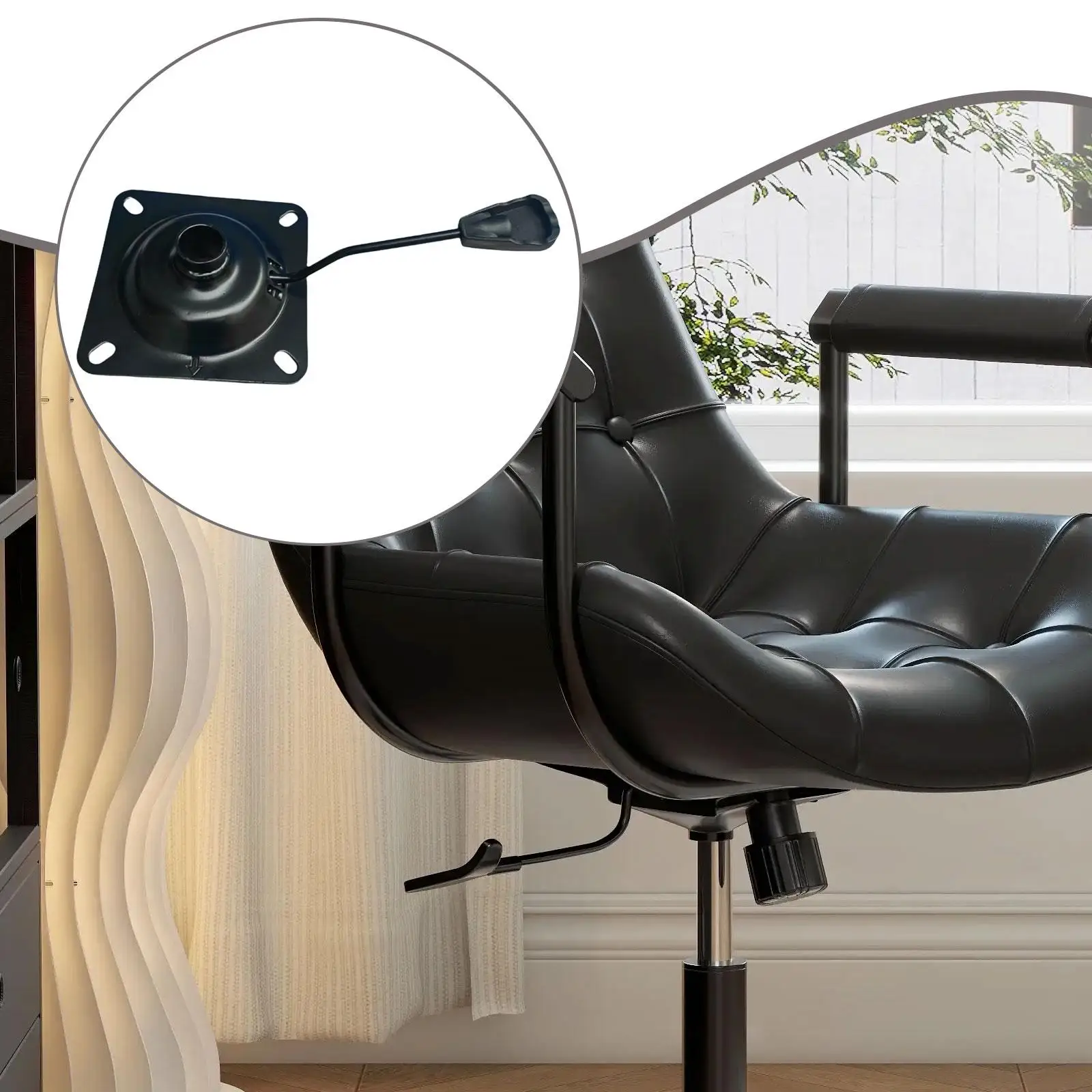 Base de Montagem Robusta para Cadeira de Escritório Executiva com Alavanca de Elevação para Cadeira de Computador e Mobiliário Ergonômico para Jogos