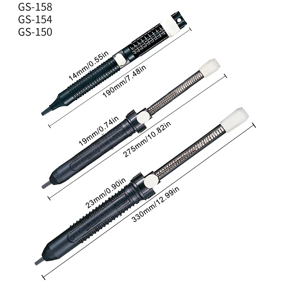 GOOT GS-150/154/158 Solder Absorber 330/275/190mm Desoldering Sucker Anti Static Made in Japan Welding Tool