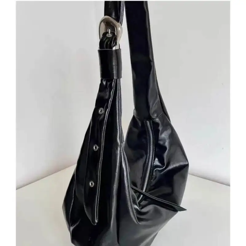 Bloom Retro Black Large Capacity Dumpling Women Sweet Cool Casual Crossbody Bags Ladies Versatile Shoulder Underarm Bag