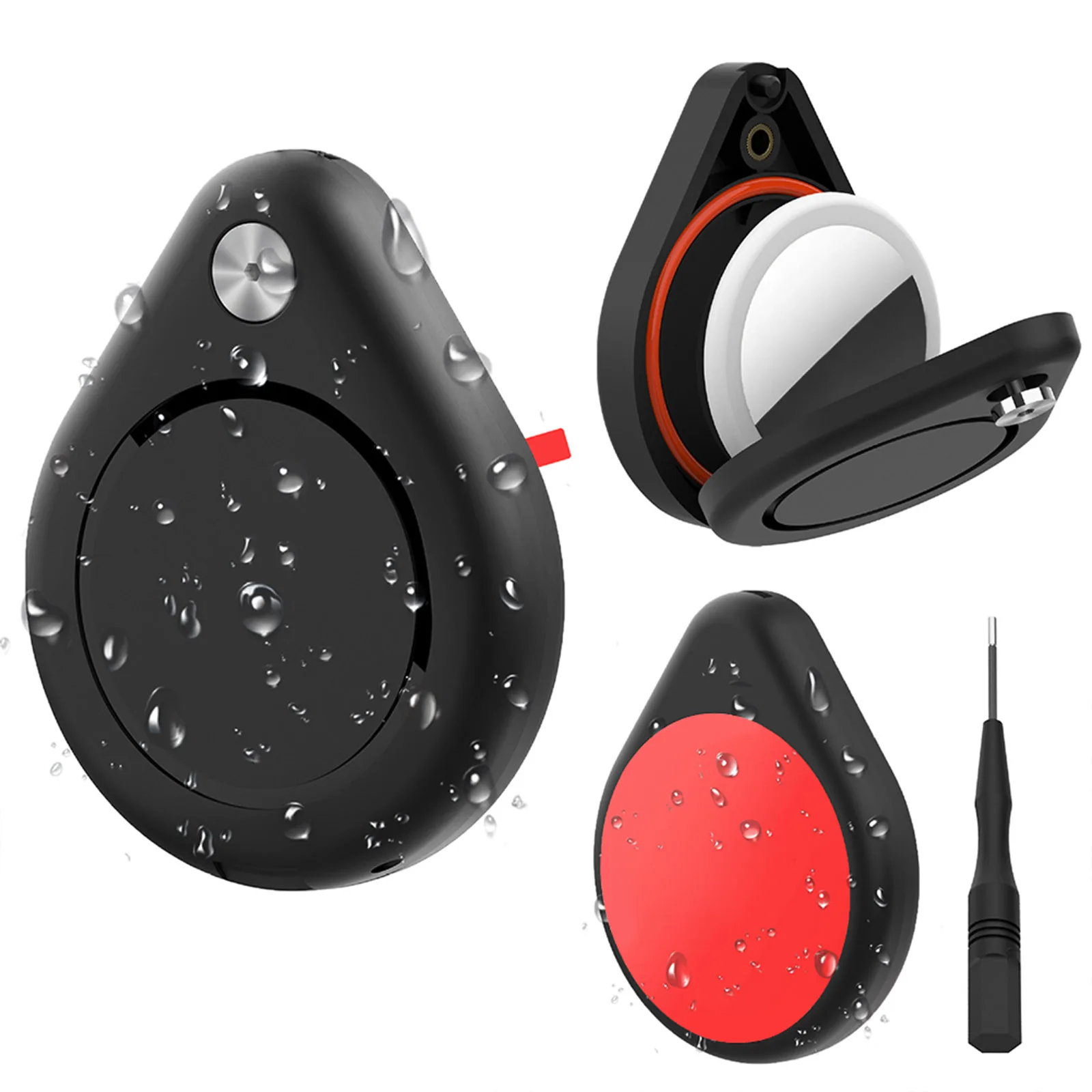 

For Airtag Holder Protective GPS Tracker Case with 3M Adhesive Sticker Case for Apple AirTag Full Protective Tag Case Waterproof