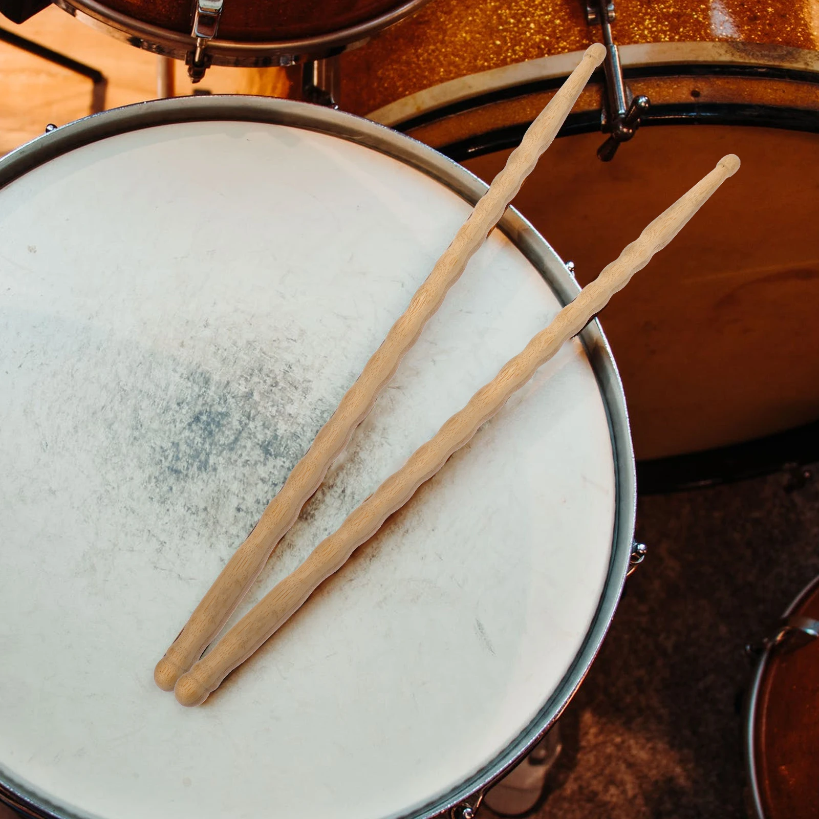 

1 Pair Durable Bamboo Drumsticks High-Grade Percussion Sticks Comfortable Non-Slip For Music Band Stage Performance Drum