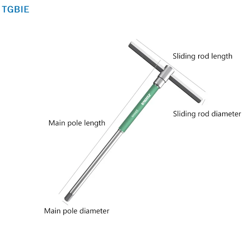 [TL]【TL】T/L Llave Torx de 2/2.5/3/4/5/6/8/10mm, Llave Allen Hexagonal Tipo T, Herramienta Manual Cromada en Forma de T, Llave de Tubo en T Extendida