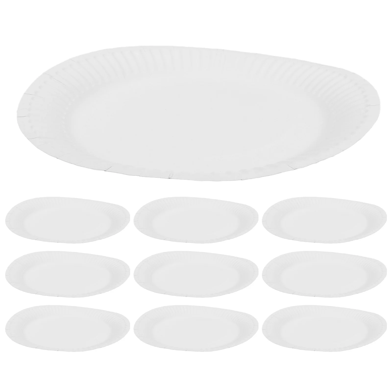 

10Pcs Blank Paper Plates Thickened DIY Painting Trays for Art Crafts Party Food Serving Reusable Creative Art Supplies