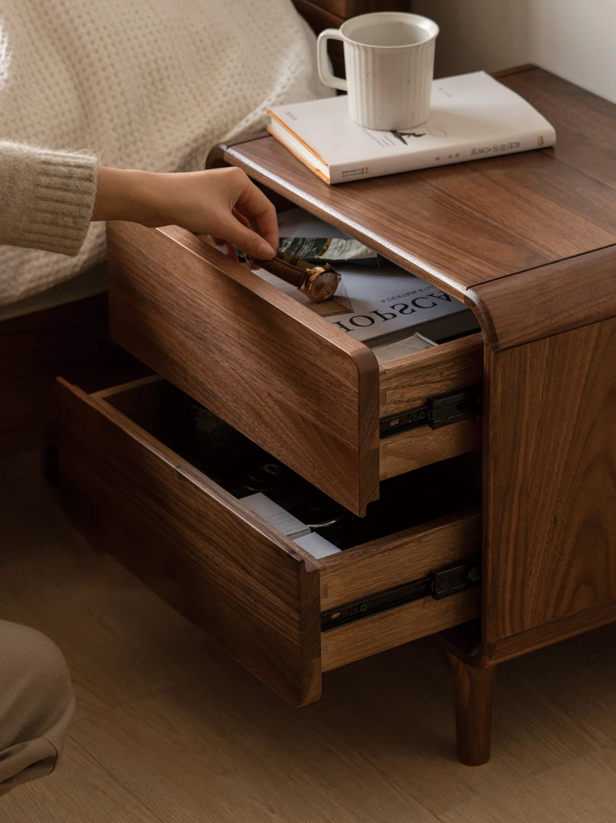 

Small Cute Side Cabinet Bed Accessory Living Room Usage Pure Wood Craft