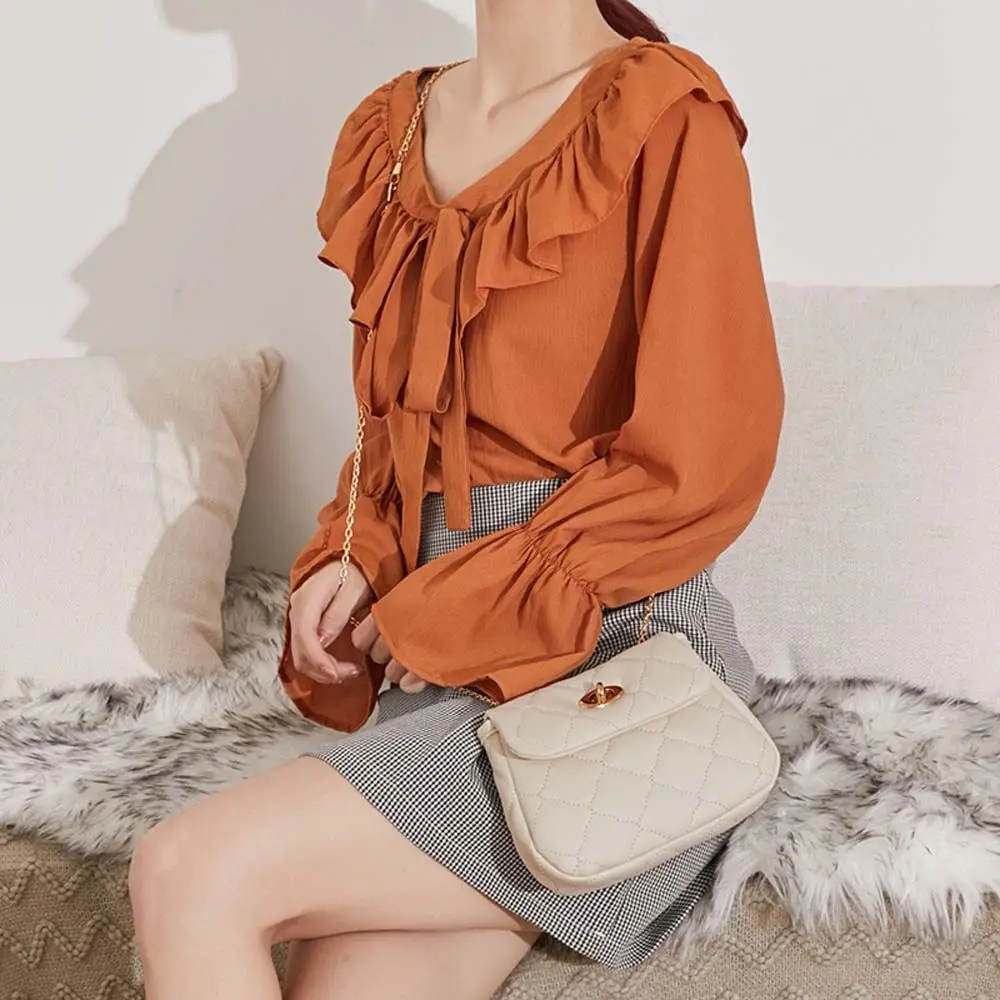 

Elegant Cloud Shape Lattice Coins Purse For Girls Korean Handbag Shoulder Messenger Bags Crossbody Bag Women Chain Bag