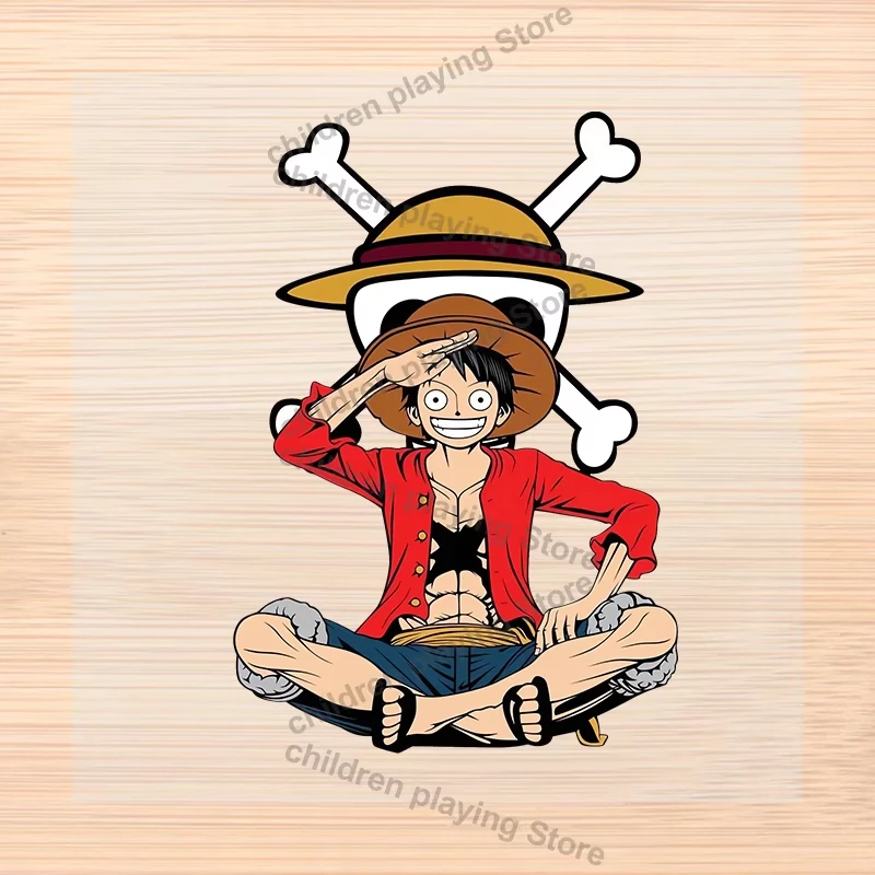 2 pçs uma peça roupas diy decoração luffy zoro adesivo de transferência de calor anime camiseta calça saia sacos ferro em remendos presentes de aniversário