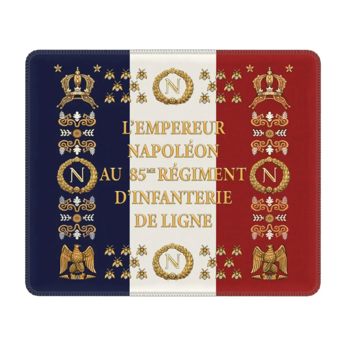 Napoleonic French 85th Regimental Flag Mouse Pad Anti-Slip Rubber Gamer Mousepad France Fleur De Lis Office Computer PC Desk Mat