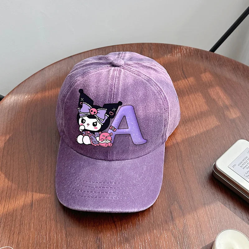 

Sanrio Kuromi шляпа для взрослых хлопковая бейсболка женская мультяшная фигурка A-Z буква хип-хоп шляпа от солнца модный аксессуар дальнобойщик подарок для девочки