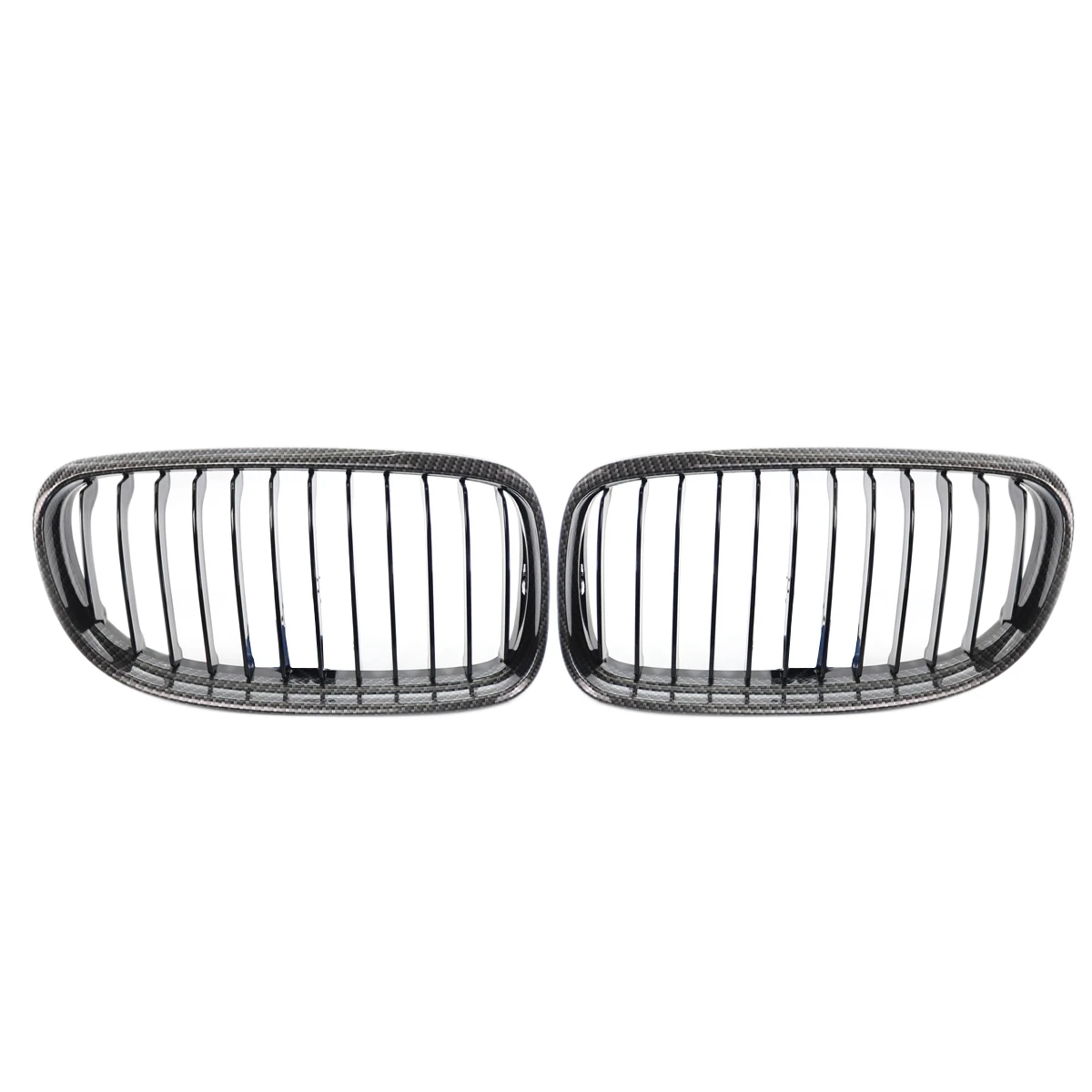 

Carbon Fiber Look Front Bumper Kidney Grill Grille for - E90 E91 Sedan 4Dr 2009-2011 51137201969 51137201970