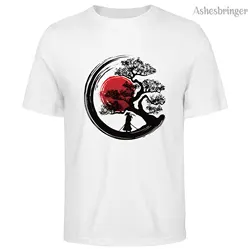 Men's 100% Summer Cotton Japanese Samurai Graphic Printed T-Shirt Casual Style Tops for Men and Women