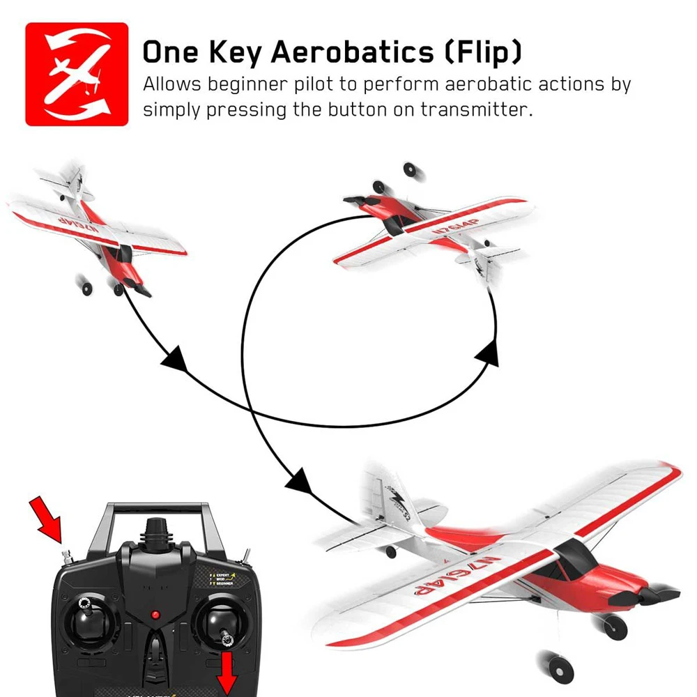 

Volantex 761-4 RC Plane Remote Control Aircraft 4 Channel Trainer Fixed-Wing Model Aircraft Remote Control EPP Foam Aircraft