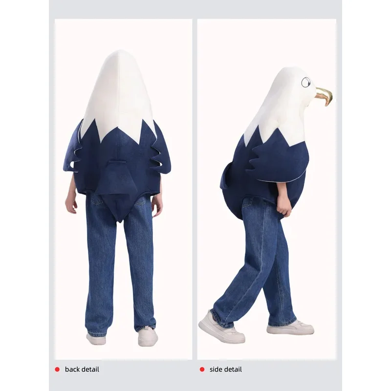 بدلة تنكرية حصرية للجنسين من Memune على شكل نسر أصلع صغير لطيف للجنسين لعيد الاستقلال في الولايات المتحدة الأمريكية وحفلات الهالوين وحفلات الحيوانات