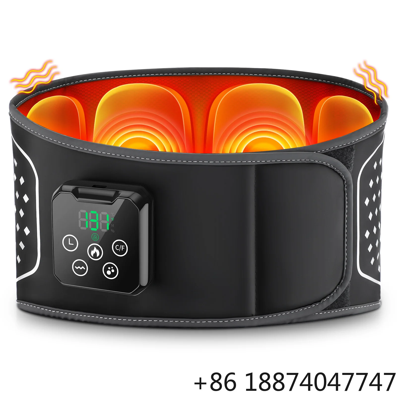 

New Design First 4 Air Bladder Squeeze Heating Vibration Airbag Lumbar Massage Belt Air Compress Kneading Waist Massager