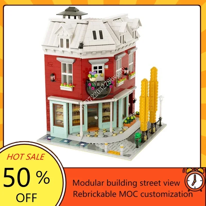 

2685PCS Corner Bakery Custom MOC Creative street view Technology Architecture Education Assembly Puzzle Children birthday Gifts