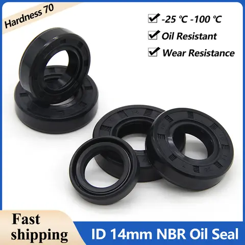 2/5/10pcs ID 14mm NBR Oil Seal TC-14*22/24/25/26/27/28/30/32/35*5/6/7/8/10mm Nitrile Rubber Shaft Double Lip Oil Sealing Gaskets