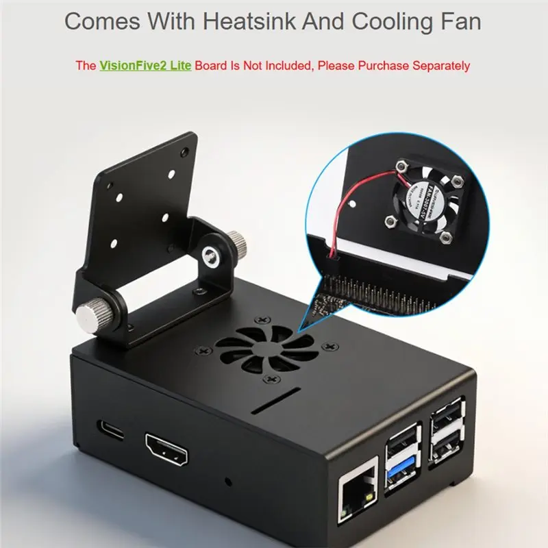 M51K-Cooling Fan With Heatsink Aluminum Alloy Case For Visionfive2 Lite, Camera Holder, For IMX219 Module