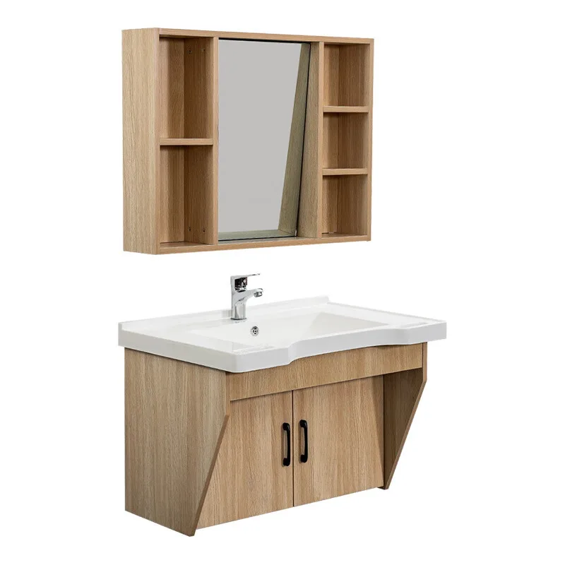 

For the elderly with handrails basin senior-friendly nursing home washbasin solid wood bathroom cabinet combination