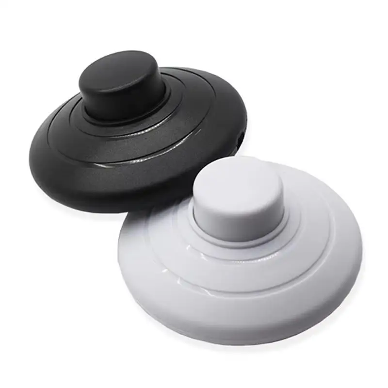 317 Floor Lamp Table Light Foot Switch White Black On Off Halfway Round Foot Reset Auto-lock Control Button Online Switch C1