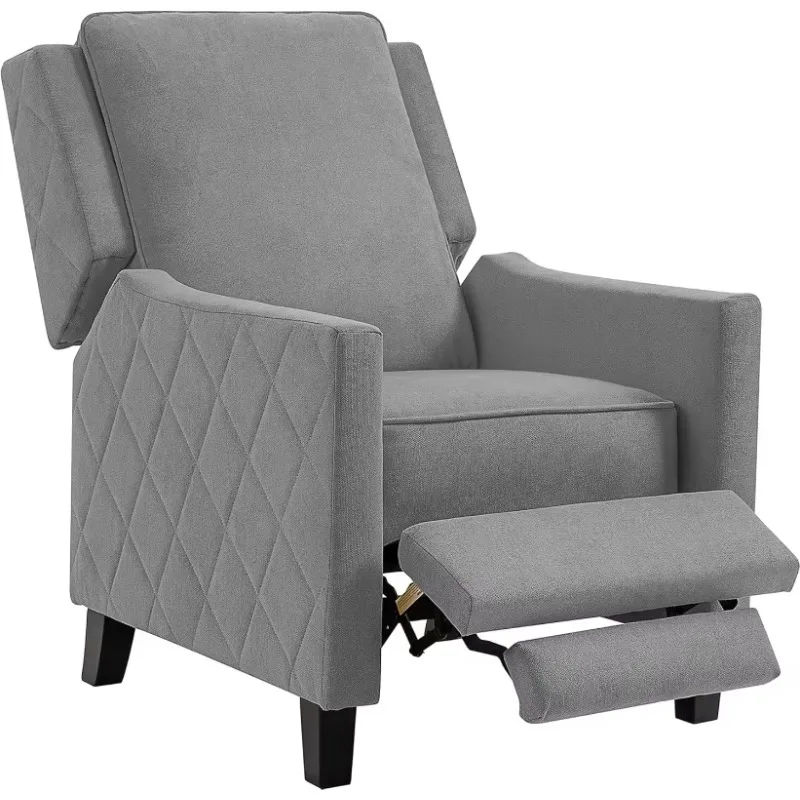 

Wingback Recliner Chair, Upholstered Fabric Push Back Recliner, for Bedroom,Living Room, Study Room, Grey