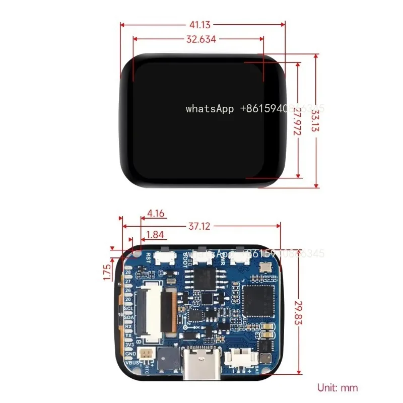 RP2040 Microcontroller Development Board, With 1.69inch Touch LCD, Accelerometer And Gyroscope Sensor