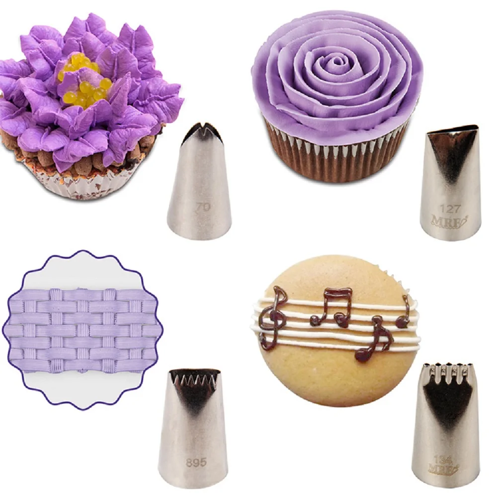 MRF 12pcs Stainless Steel Piping Nozzles Kit,Cake Cupcake Decorating Pastry Icing Tips Set MRF0053