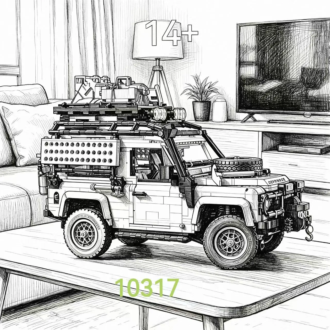 332PCS off-road vehicle Defender 90 luxury car home decoration model ornament birthday gift