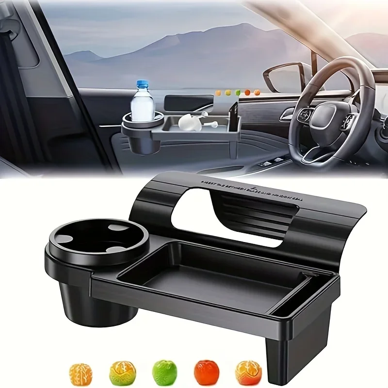 

Versatile Car Organizer Durable Plastic with Cup Holder And Phone Slot for Side Door/Window Daily Use Accessory