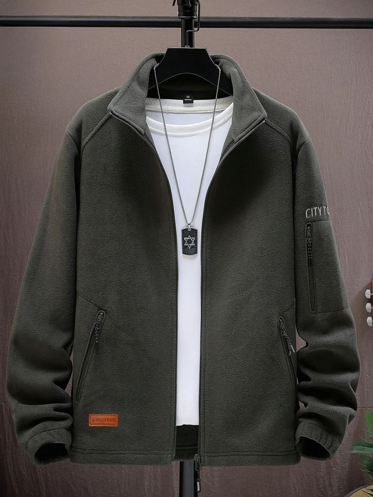 

Fce Jaet Men's Loose Casual Stand Collar Zipper Decorated Anti-Static Autumn New Faion Youth ular Outerwear