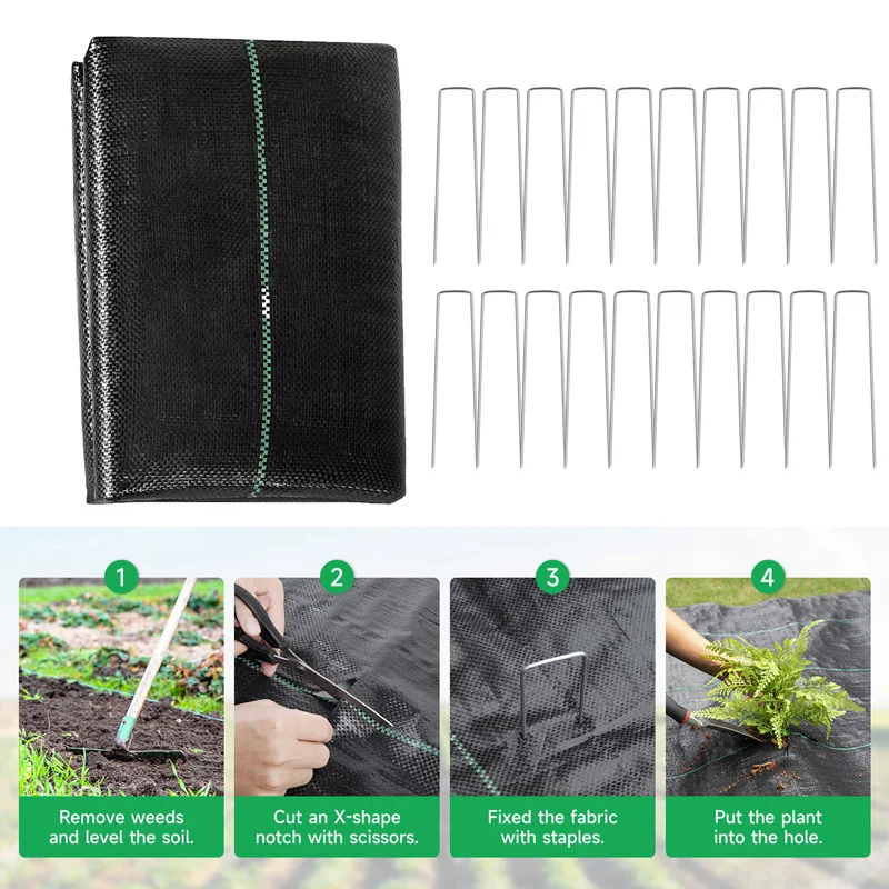 Agricultural Anti Grass Cloth PP Garden Weed Barrier Fabric Permeable Anti-Weed Mesh Geotextile Greenhouse Weeding Mat 3X100ft