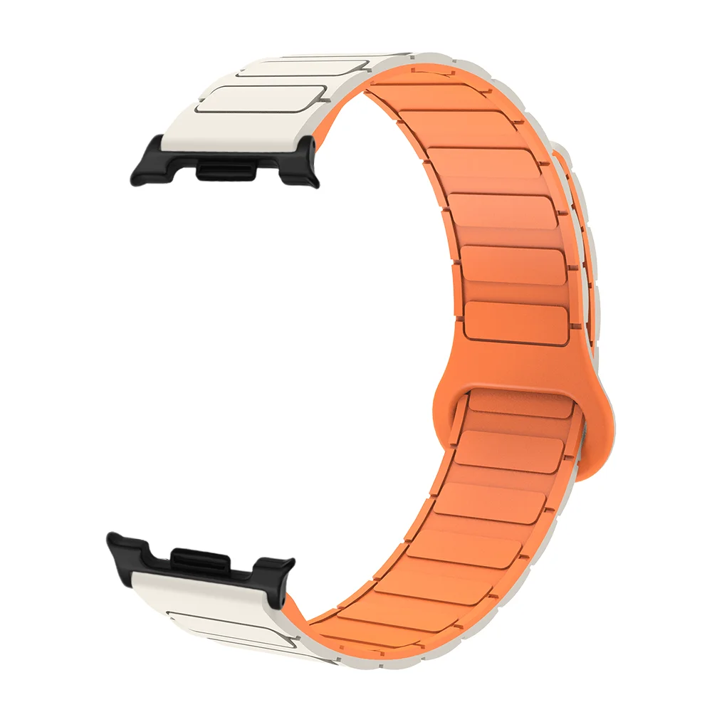 المغناطيسي حلقة حزام لساعة سامسونج جالاكسي 8 40 مللي متر/44 مللي متر درع نمط قابل للغسل سيليكون الرياضة سوار ساعة ذكية رجل امرأة سوار