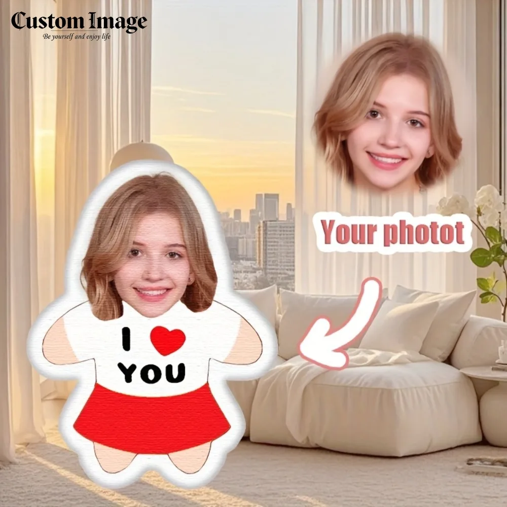 

Creative Custom "I Love You" Photo Cushion, Romantic Couple Gift, Perfect for Anniversary and Festival Decoration