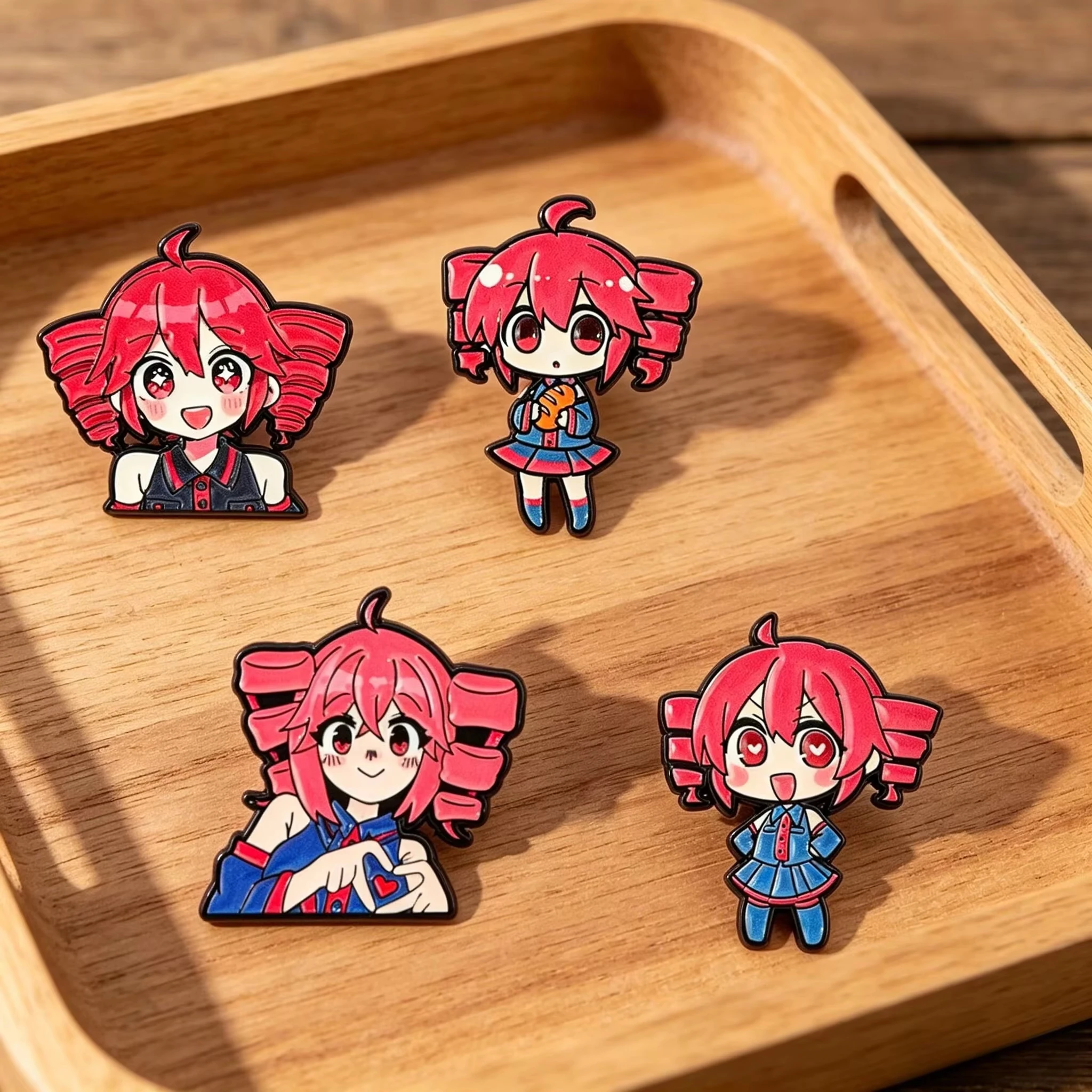 4pcs Anime Cute Cartoon Brooch Badge Kasane Teto Enamel Pin For Coat Brooch Set Fashion Lapel Badges Jewelry Gift for Friends