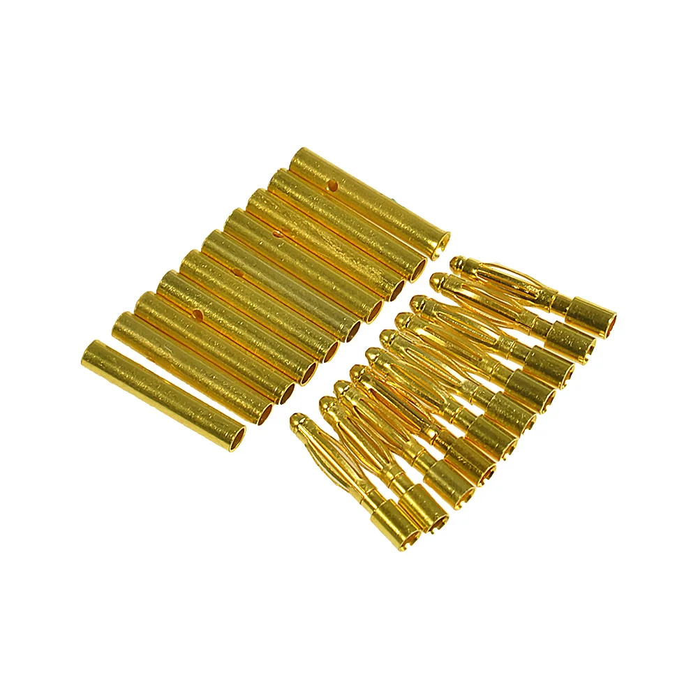 AXSPEED 10Pair Gold Bullet Banana Connector Plug 2.0/3.5/4.0mm EC3 MT60 for ESC Battery Motor RC Car Truck Toys DIY Parts