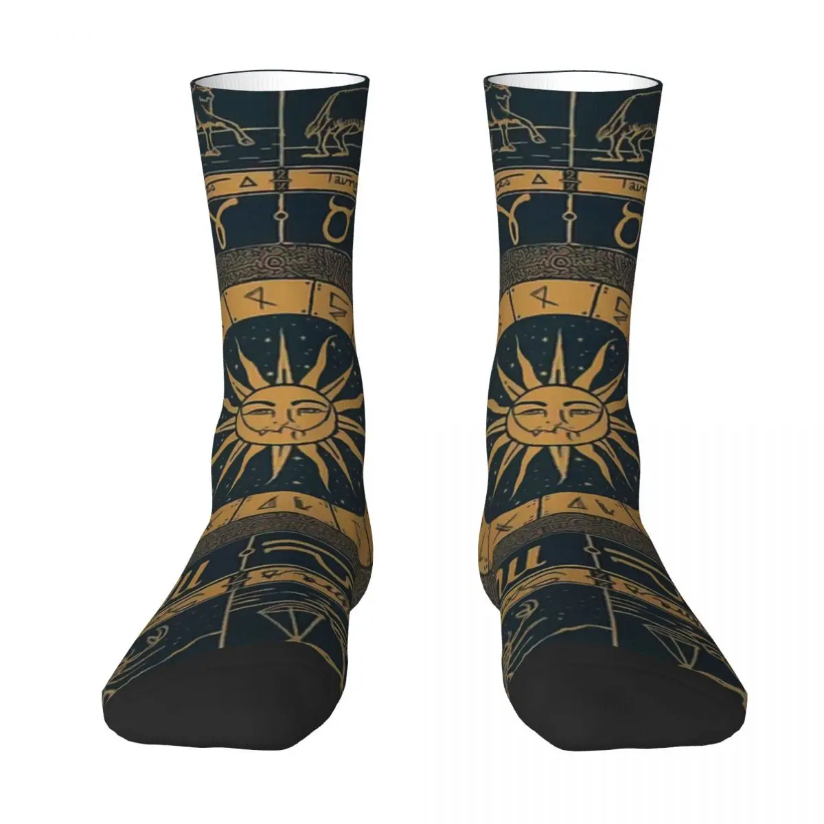 Chaussettes unisexes pour hommes et femmes, imprimé 3D, Vintage, zodiaque et astrologie