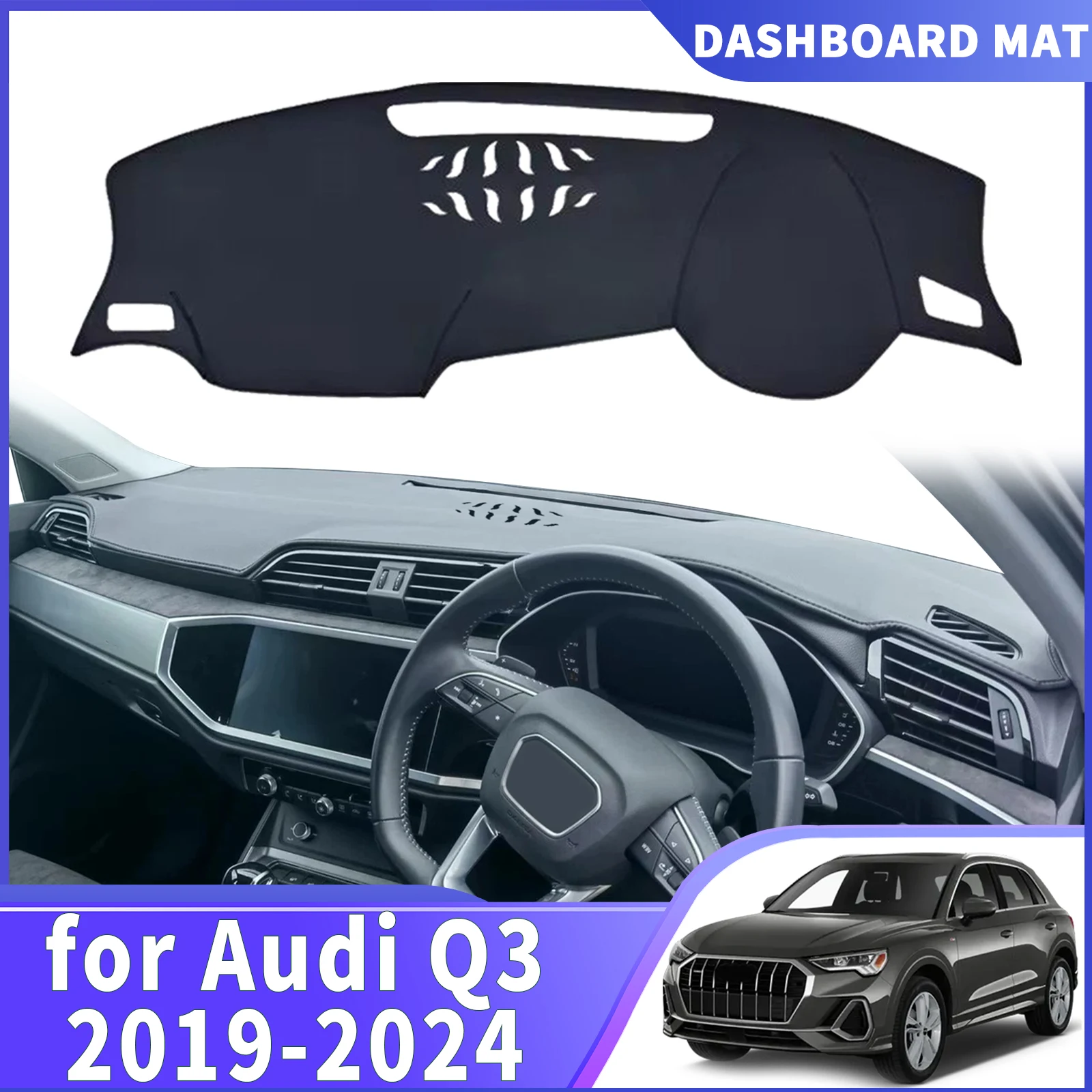 

fit for Audi Q3 2024 2023 2022 2021 2020 2019 DashMat Sunshade Dashmat Dashboard Cover Pad Protective Carpet Car Accessories