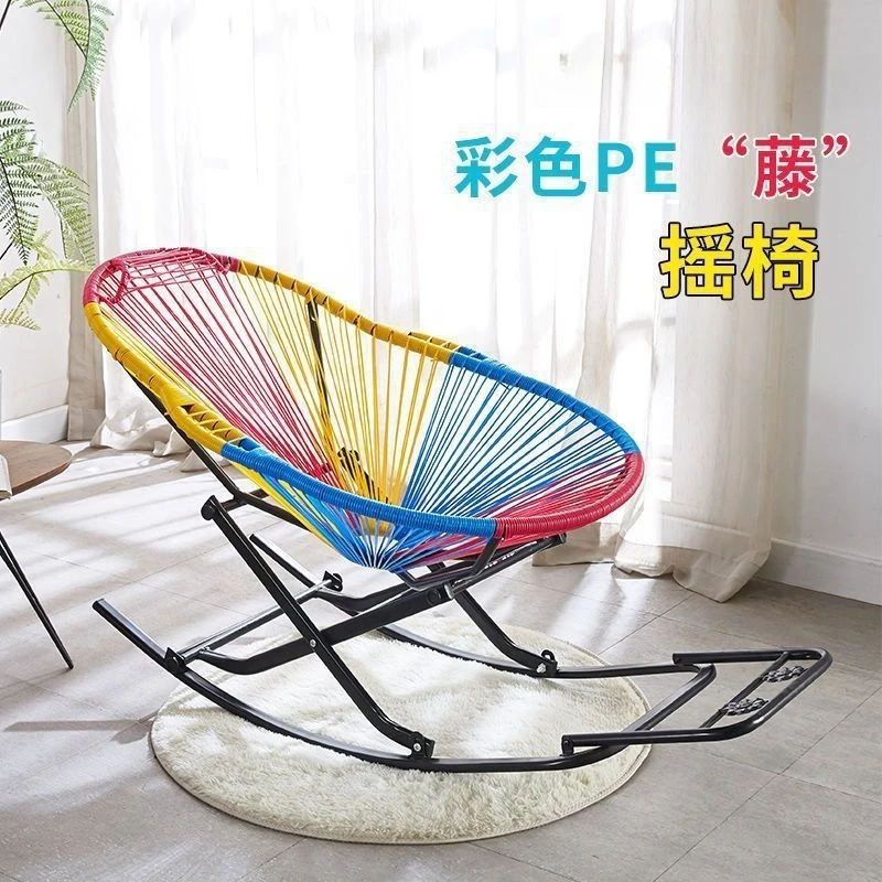 

Summer rocking chair household bedroom rocking chair living room lazy sofa light luxury balcony Arhat bed indoor rocking recline