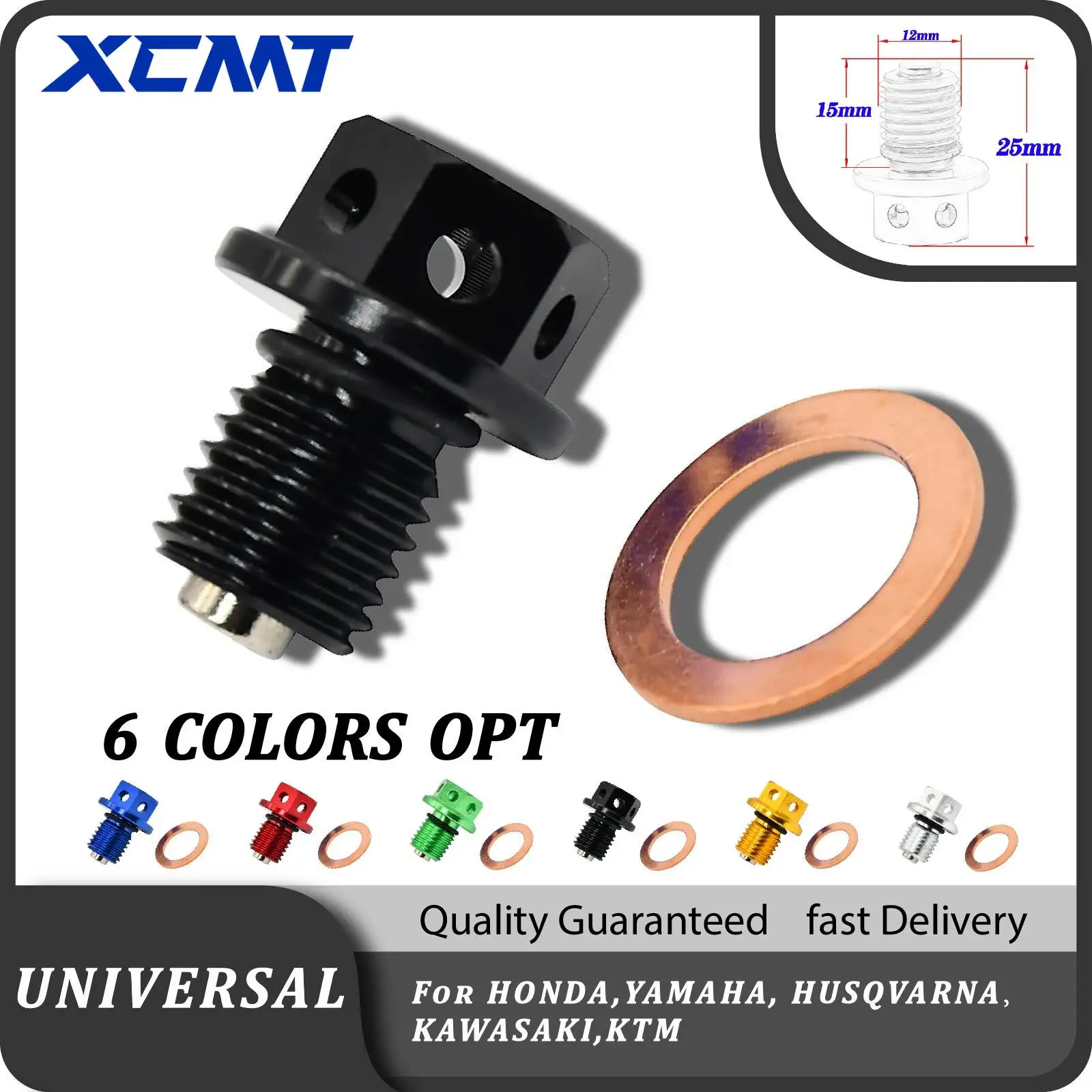 

Motorcycle M12x1.5 Magnetic Oil Drain Plug Bolt Oil Drain Sump Nut Fit For Honda Kawasaki Yamaha Motocross Scooter ATV Quad Bik