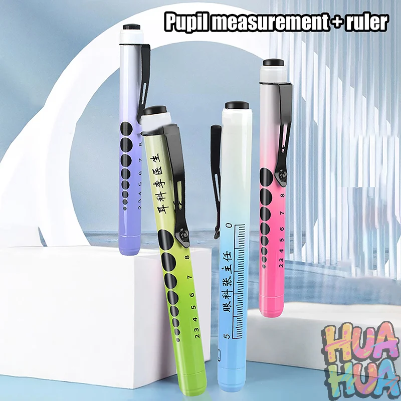 YYYYY قابلة لإعادة الاستخدام LED الطبية Penlight مصباح يدوي مع مقياس التلميذ جيب كليب القلم ضوء الشعلة مصباح للممرضات الأطباء القراءة العمل #1