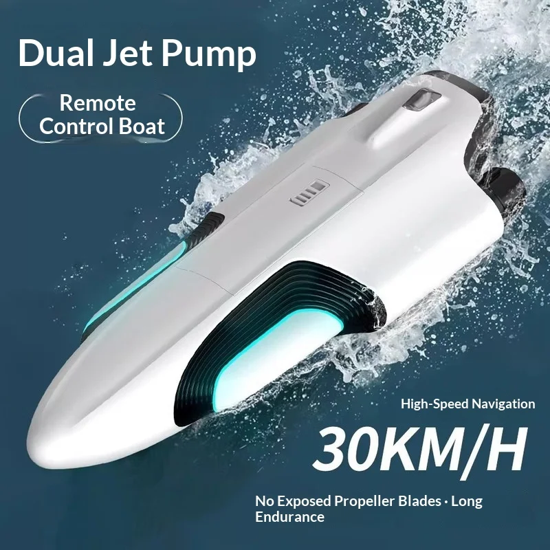 Generic Remote Control Jet Boat 30Km/H High Speed Dual Turbine Reset Waterproof Long Lasting Water Pool Outdoor Toy Gift 2026