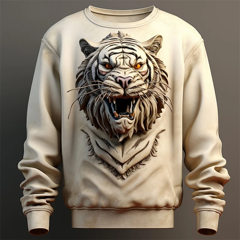 

Fashion 3D Tiger Print Hoodies For Men Casual Simplicity Harajuku Oversized Pullover Funny Clothes Autumn O-neck Sweatshirts Top