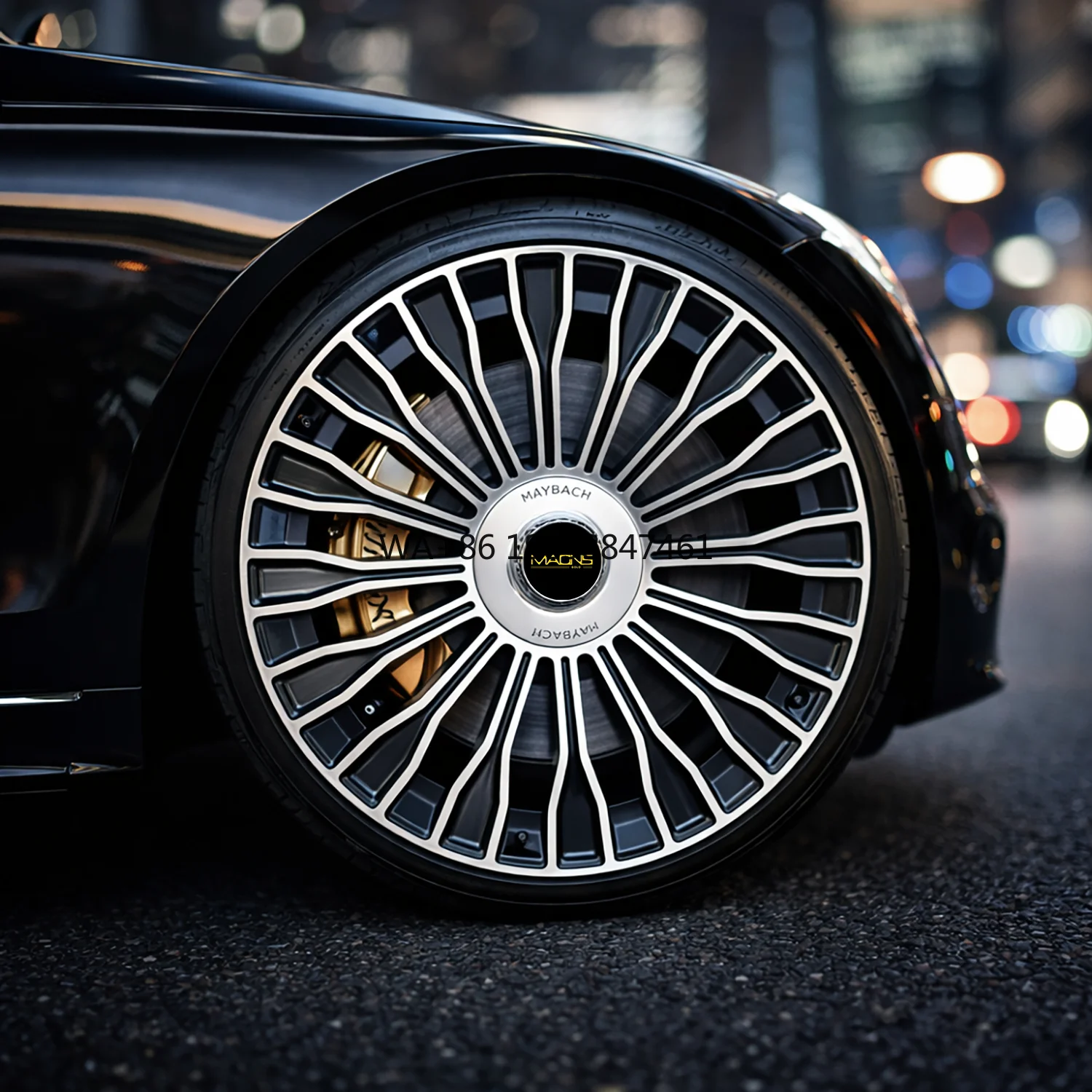 

Wheelshome 8125F 19/20/21 Inch Forged Alloy Wheels 5x112 Black Machined Face Multi Spoker Wheel Rims for Maybach