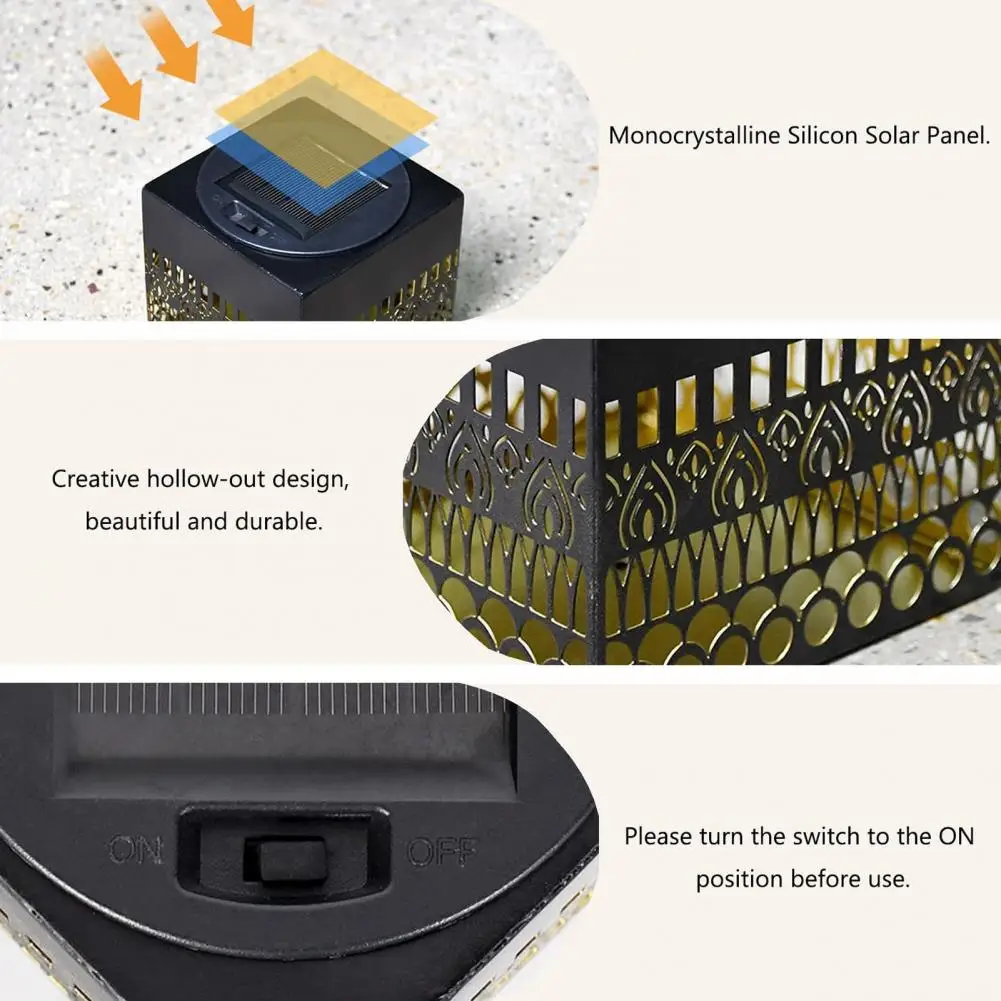 Solar Pathway Solar-powered Disk Fence Light Outdoor Decorative Garden Projector Lamp Ip65 Waterproof Patio Glow Shadow Fixture