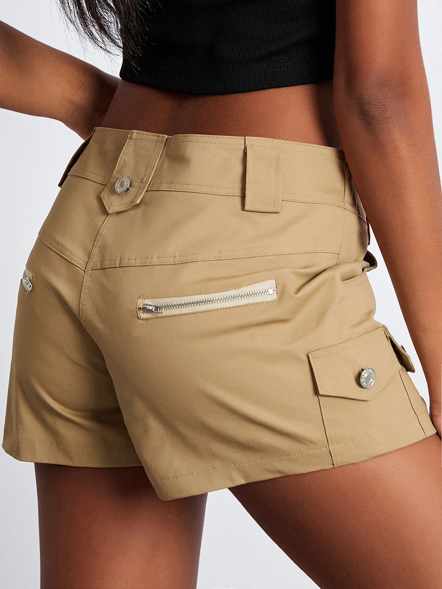 

2024 New Women's Low Rise Shorts Fashion Vintage Solid Color Summer Short Pants Cargo Shorts for Beach Nightclub Streetwear