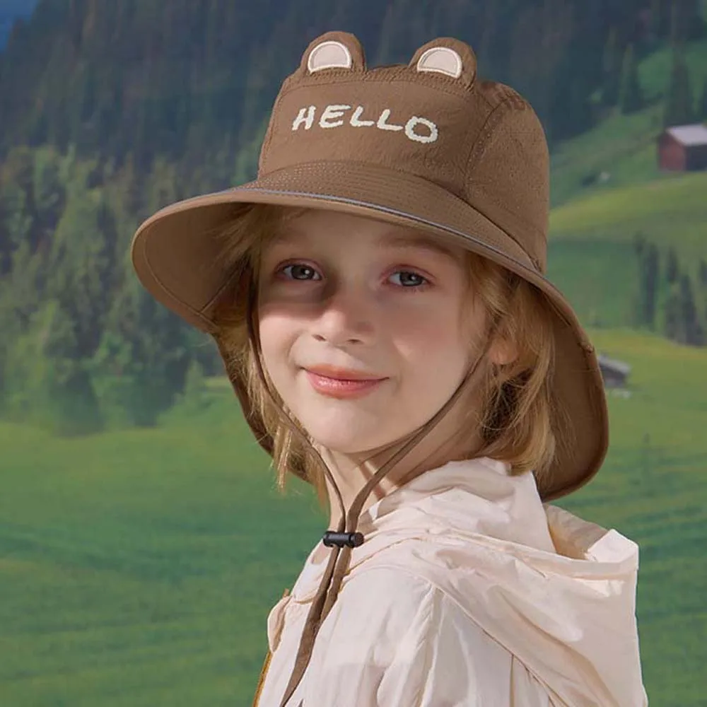 

Breathable Capybara Fisherman Hat Anti-Splash Water Wide-Brimmed Kids Sunshade Hat Thin Polyester Shawl Neck Protecting Cap Boys